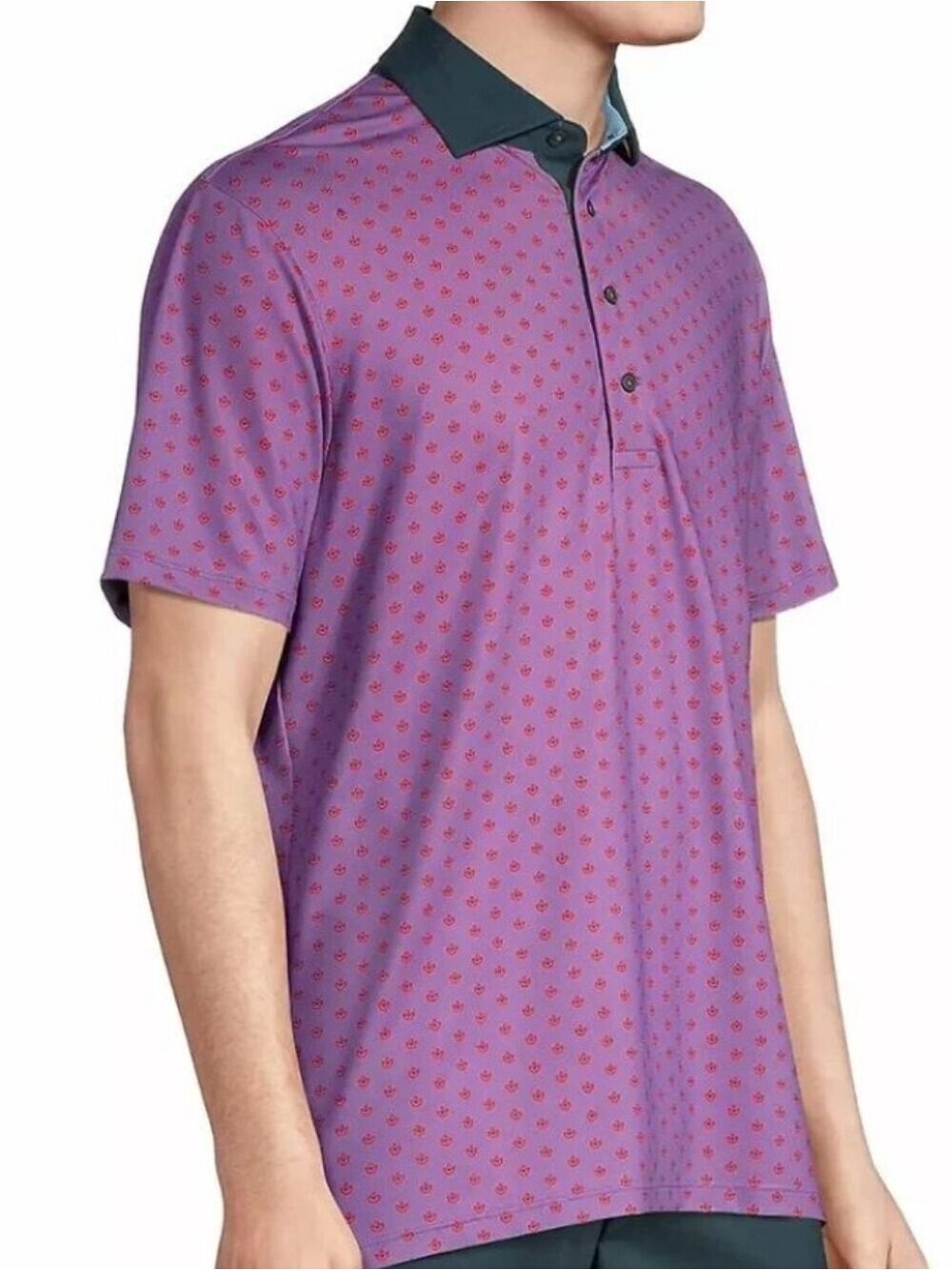 Greyson Golf Performance Fabric Spring Garden Pattern Polo Golf Shirt NWT Sz Med